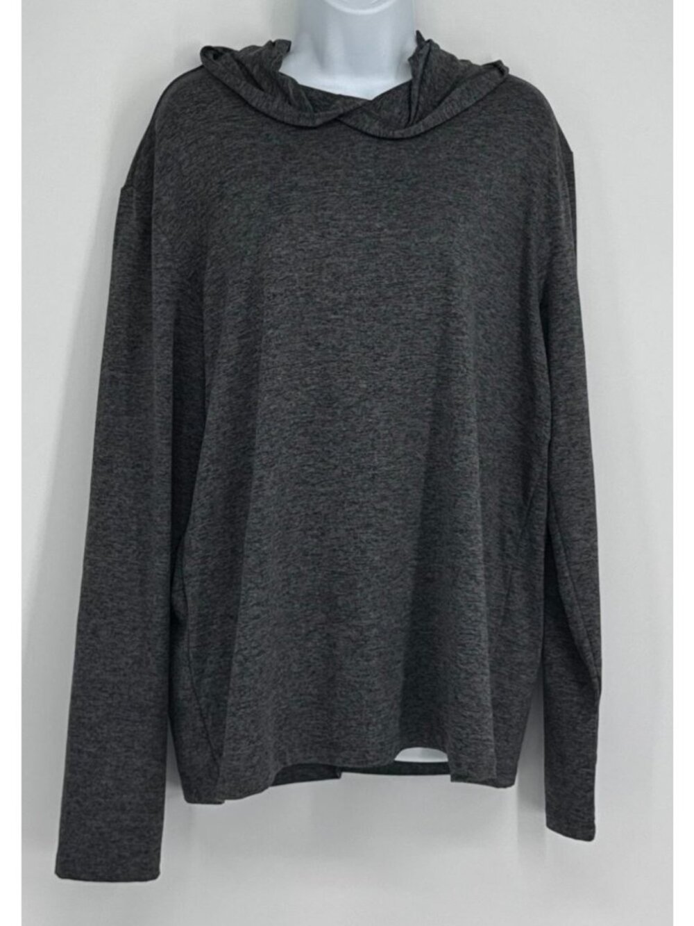 Alo Yoga Men L Amplify Hoodie Dark Heather Grey Performance Pullover Shirt